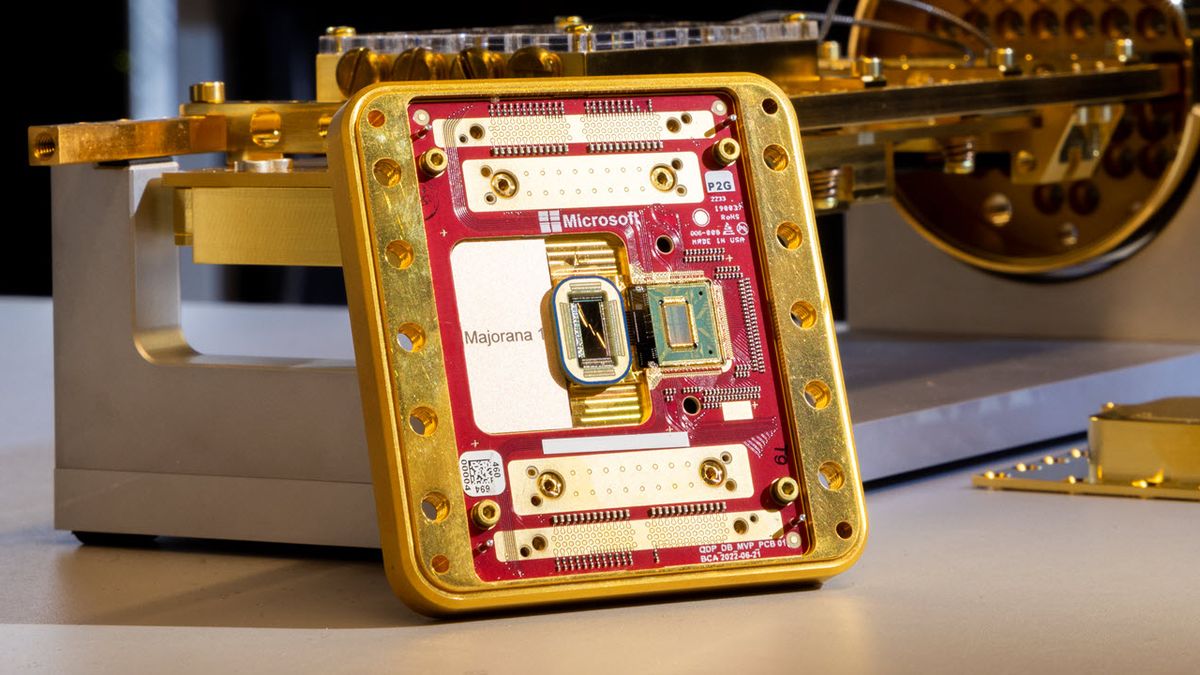 Microsoft's Majorana 1 quantum processor, the world's first quantum chip powered by a topological core architecture.
